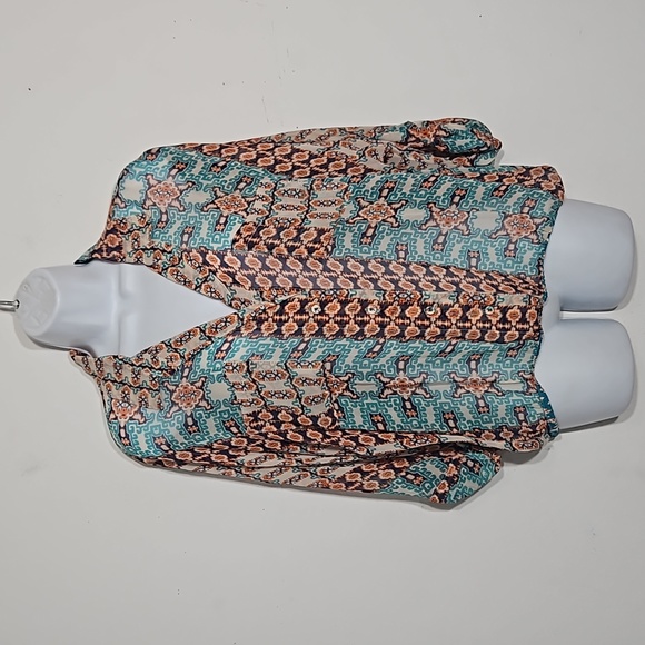 COPY - gypsy 05 made in hollywood 100% silk aztec tribal multi-colored silk blo… - Picture 1 of 10